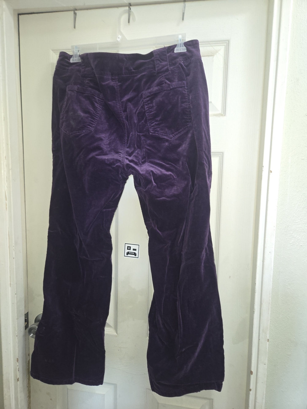Women's Purple Velvet Corduroy Pants - Picture 3 of 3
